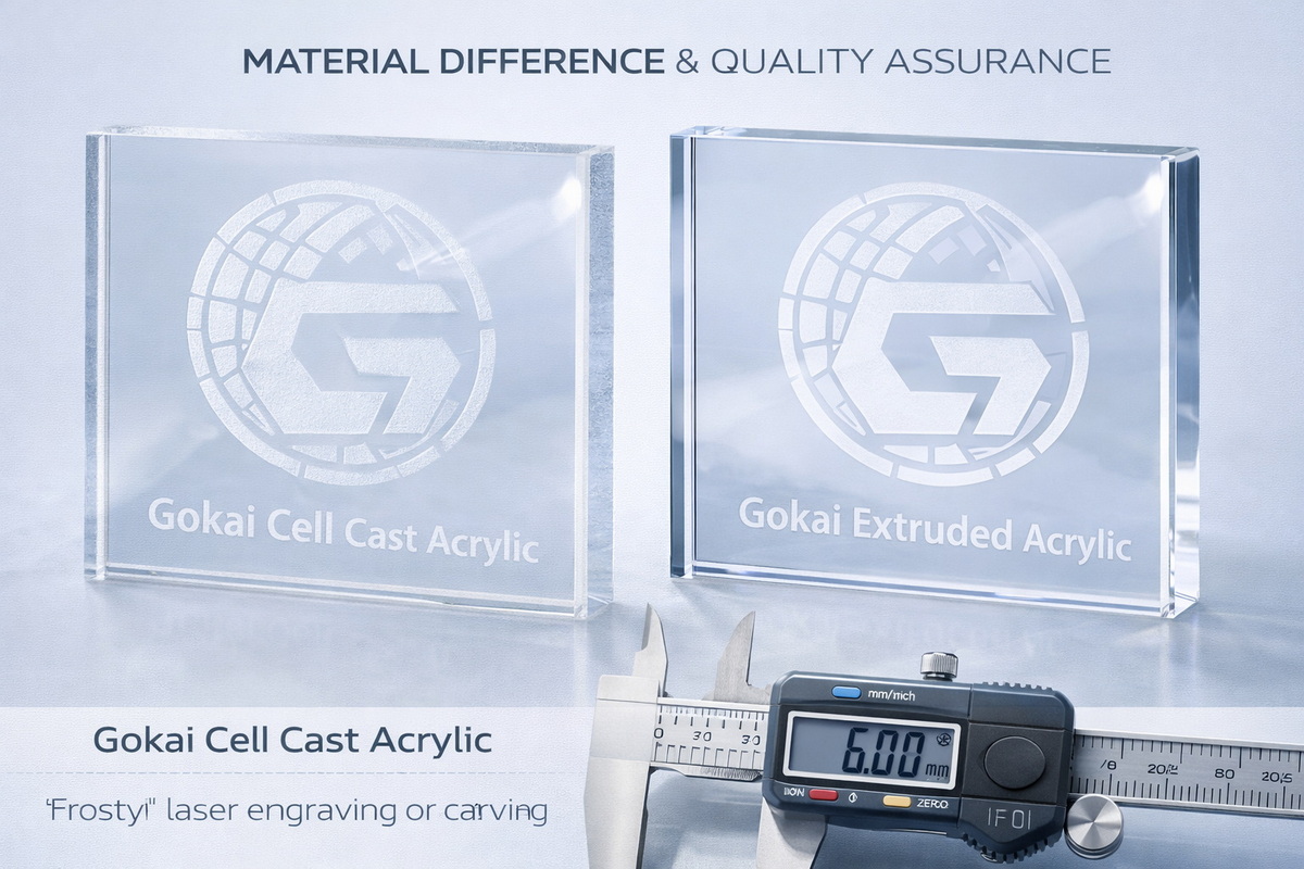 Gokai OEM تصنيف مواد الاكريليك ومراقبة الجودة.jpg
