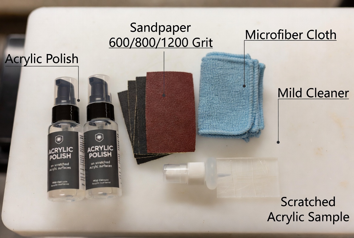 مجموعة أدوات إزالة الخدوش من الأكريليك بشكل مسطح