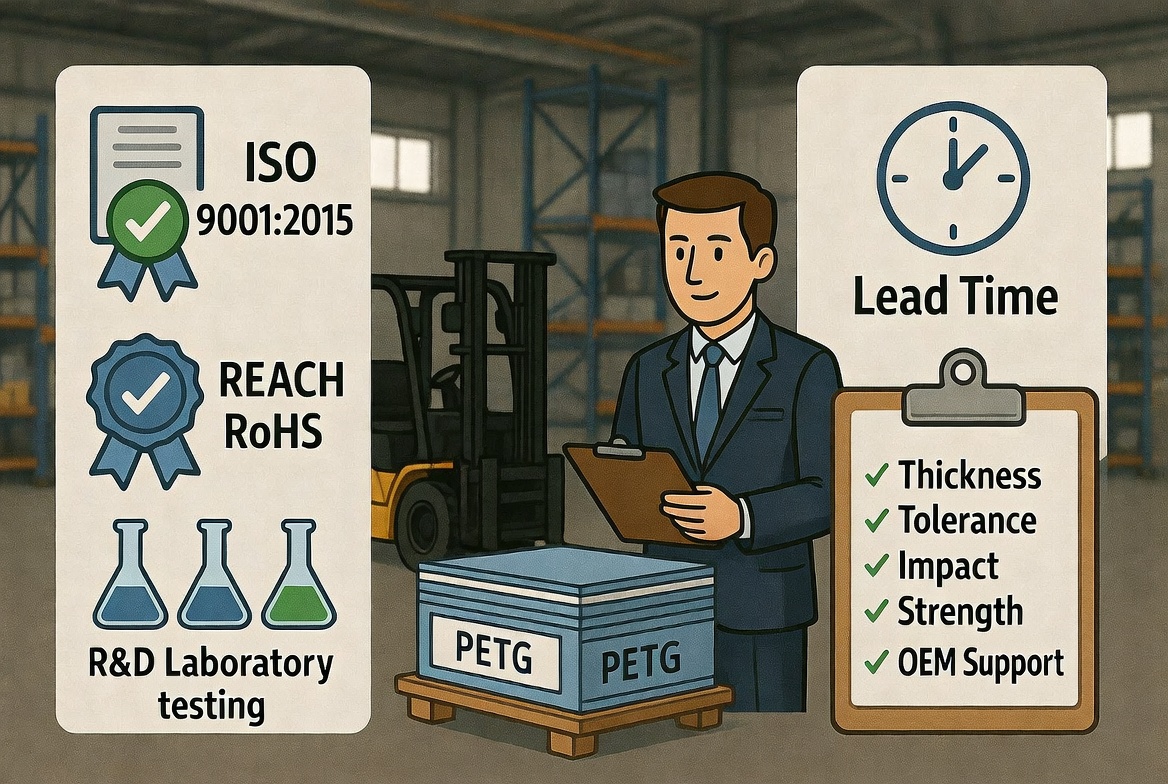 قائمة مراجعة تقييم جودة ورقة PETG